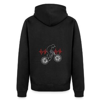 Mountain biking Mountain biking Mountain bikers - Unisex Premium Organic Zip Hoodie - black - Back - Nico (187cm)