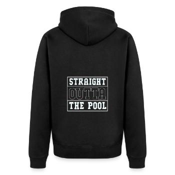 Schwimmen Schwimmer Schwimmbad Schwimmlehrer - Unisex Premium Bio Zip Hoodie - Schwarz - Hinten - Nico (187cm)