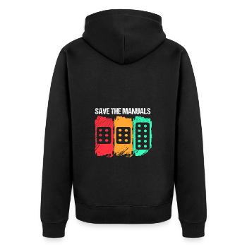 Autofahrer - Unisex Premium Bio Zip Hoodie - Schwarz - Hinten - Nico (187cm)