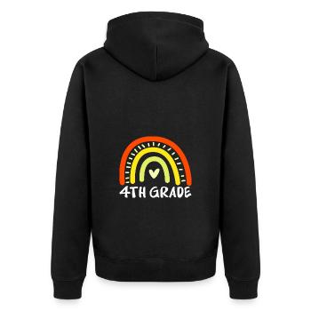 4th Grade - Unisex Premium Organic Zip Hoodie - black - Back - Nico (187cm)