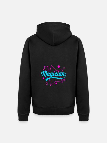 Zauberer - Unisex Premium Bio Zip Hoodie - Schwarz