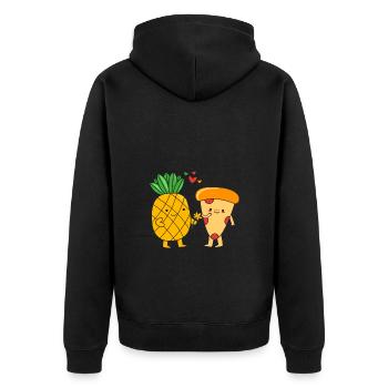 Pizza Hawaii Pizza Pineapple - Unisex Premium Organic Zip Hoodie - black - Back - Nico (187cm)