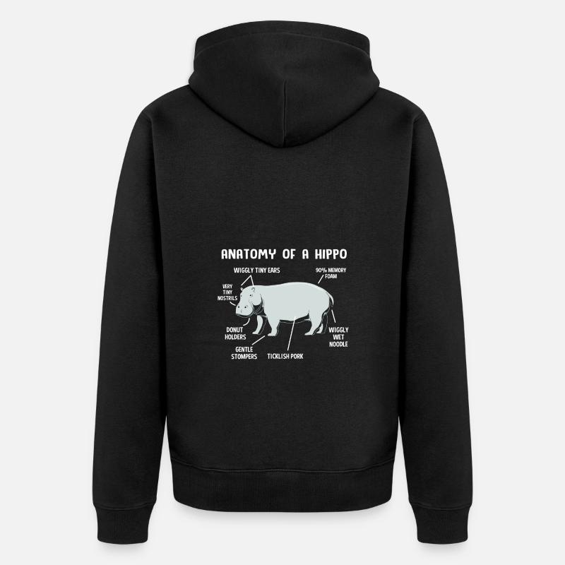 Hippopotame - Veste à capuche bio Premium Unisexe - noir