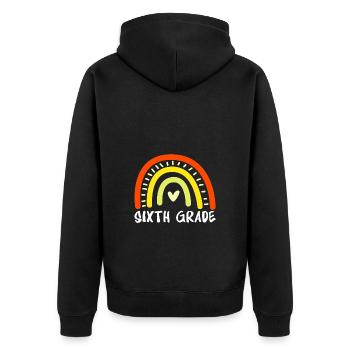 6th Grade - Unisex Premium Organic Zip Hoodie - black - Back - Nico (187cm)