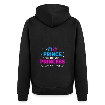 Gender Reveal Babyshower - Unisex Premium Bio Zip Hoodie - Schwarz - Hinten - Nico (187cm)