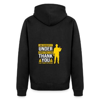 Construction worker construction site - Unisex Premium Organic Zip Hoodie - black - Back - Nico (187cm)