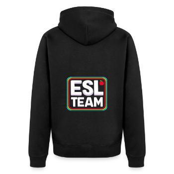 Englischlehrerin Englisch Lehrer - Unisex Premium Bio Zip Hoodie - Schwarz - Hinten - Nico (187cm)
