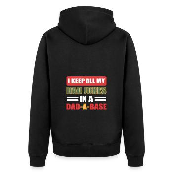 Dad Joke Vatertag Witzige Sprüche - Unisex Premium Bio Zip Hoodie - Schwarz - Hinten - Nico (187cm)