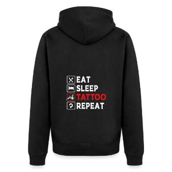 Tattoo Artist Tattoo Artist Tattooed Tattoo - Unisex Premium Organic Zip Hoodie - black - Back - Nico (187cm)