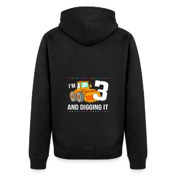 Children's birthday party construction site - Unisex Premium Organic Zip Hoodie - black - Back - Nico (187cm)