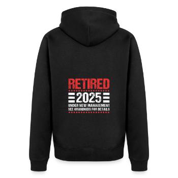Retirement 2025 Pensioner Pension Pensioner - Unisex Premium Organic Zip Hoodie - black - Back - Nico (187cm)