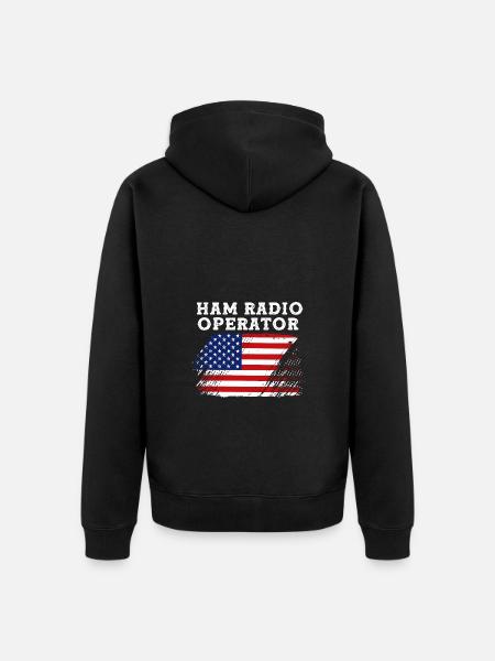 Amateurfunk Radio Antenne - Unisex Premium Bio Zip Hoodie - Schwarz