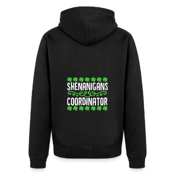 Shenanigan - Unisex Premium Organic Zip Hoodie - black - Back - Nico (187cm)