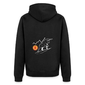 Le bitcoin - Veste à capuche bio Premium Unisexe - noir - Dos - Nico (187cm)