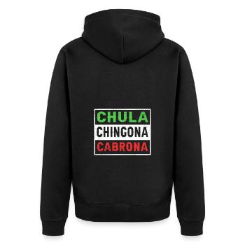 Latina Mutter - Unisex Premium Bio Zip Hoodie - Schwarz - Hinten - Nico (187cm)