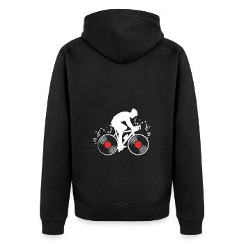 Vinyle - Veste à capuche bio Premium Unisexe - noir - Dos - Nico (187cm)