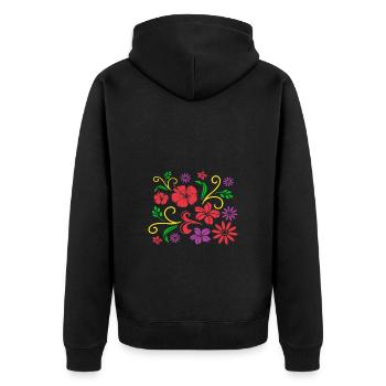 Botaniker - Unisex Premium Bio Zip Hoodie - Schwarz - Hinten - Nico (187cm)