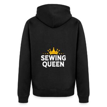 Couturière Machine à Coudre Queen Queen - Veste à capuche bio Premium Unisexe - noir - Dos - Nico (187cm)