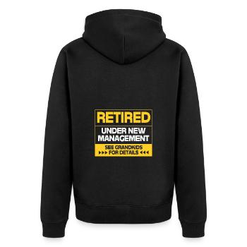 Krankenschwester Rente - Unisex Premium Bio Zip Hoodie - Schwarz - Hinten - Nico (187cm)