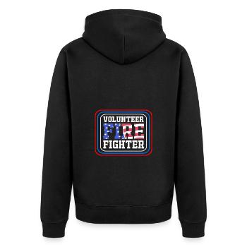 Feuerwehrmann Feuerwehr - Unisex Premium Bio Zip Hoodie - Schwarz - Hinten - Nico (187cm)