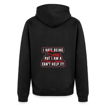 Crane operator crane - Unisex Premium Organic Zip Hoodie - black - Back - Nico (187cm)