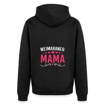 Weimaraner - Unisex Premium Bio Zip Hoodie - Schwarz - Hinten - Nico (187cm)