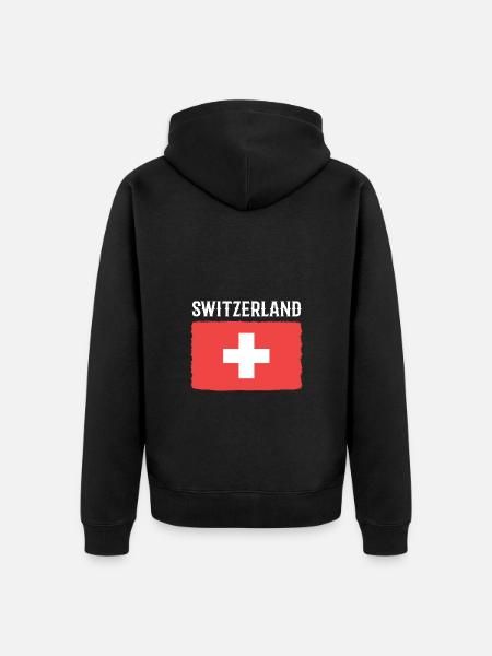 Schweiz Schweizer Schweizerdeutsch - Unisex Premium Bio Zip Hoodie - Schwarz