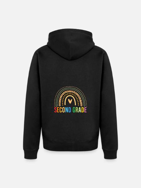 2nd Grade - Unisex Premium Organic Zip Hoodie - black