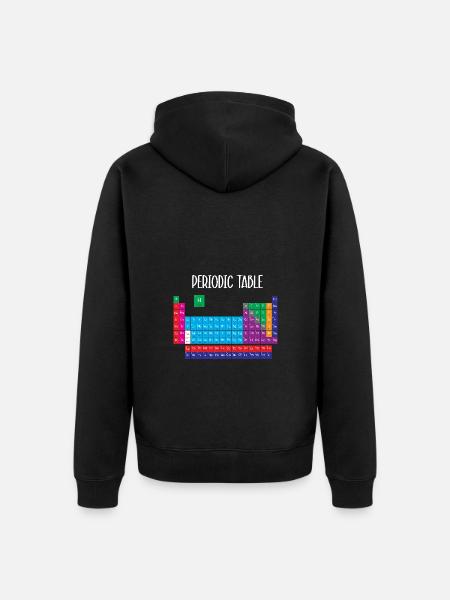 Periodic table - Unisex Premium Organic Zip Hoodie - black