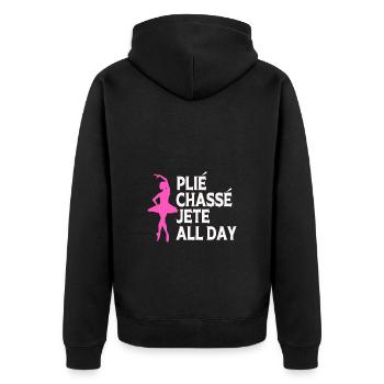 Ballett Ballett-Tänzerin - Unisex Premium Bio Zip Hoodie - Schwarz - Hinten - Nico (187cm)