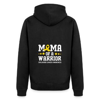 Cancer Child - Unisex Premium Organic Zip Hoodie - black - Back - Nico (187cm)