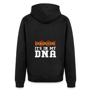 Spanisch - Unisex Premium Bio Zip Hoodie - Schwarz - Hinten - Nico (187cm)