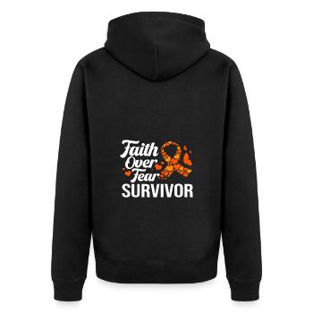Leukemia Awareness - Unisex Premium Organic Zip Hoodie - black - Back - Nico (187cm)