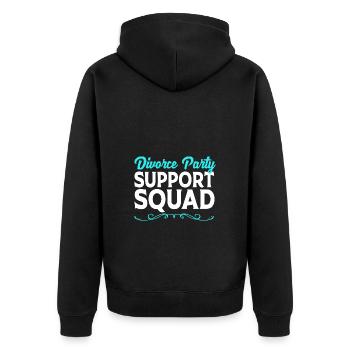 Scheidung - Unisex Premium Bio Zip Hoodie - Schwarz - Hinten - Nico (187cm)