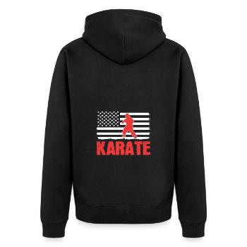 Karaté Autodéfense Arts Martiaux - Veste à capuche bio Premium Unisexe - noir - Dos - Nico (187cm)