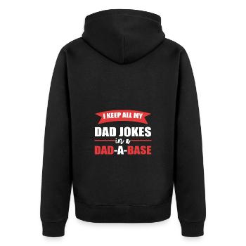 Dad Joke Father's Day Funny Sayings - Unisex Premium Organic Zip Hoodie - black - Back - Nico (187cm)
