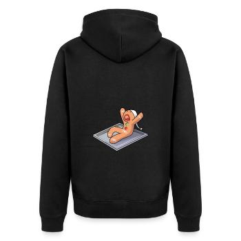bonhomme en pain d’épice Coeur en pain d’épice Snacking en pain d’épice - Veste à capuche bio Premium Unisexe - noir - Dos - Nico (187cm)