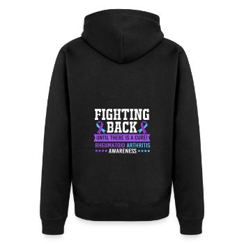 Rheuma Arthritis - Unisex Premium Bio Zip Hoodie - Schwarz - Hinten - Nico (187cm)