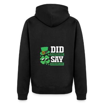 Shenanigan - Unisex Premium Organic Zip Hoodie - black - Back - Nico (187cm)