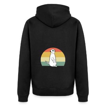 Erdmännchen - Unisex Premium Bio Zip Hoodie - Schwarz - Hinten - Nico (187cm)