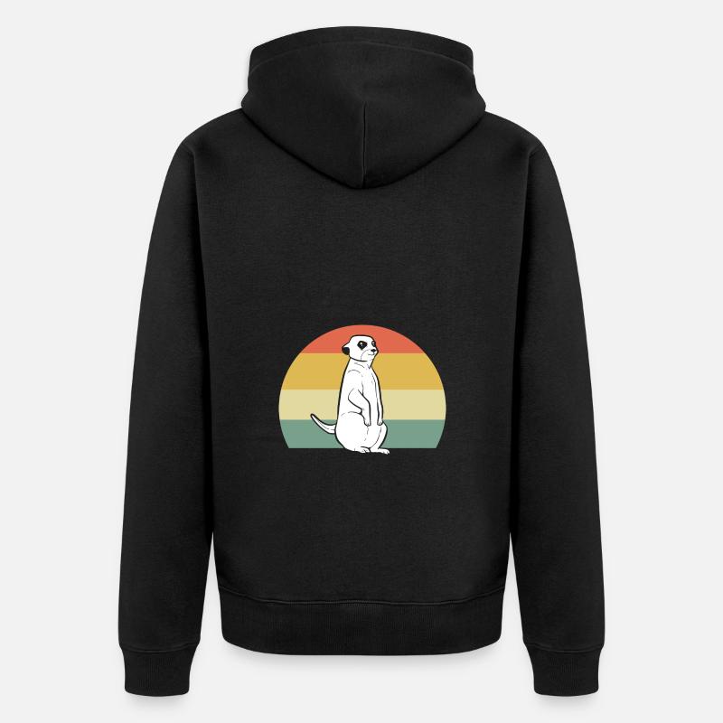 Erdmännchen - Unisex Premium Bio Zip Hoodie - Schwarz
