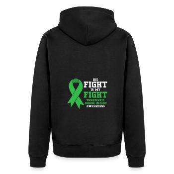 Traumatic brain injury - Unisex Premium Organic Zip Hoodie - black - Back - Nico (187cm)