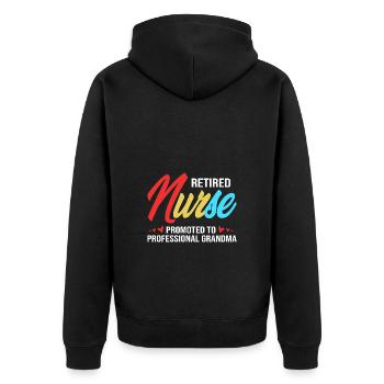 Pension d’infirmière - Veste à capuche bio Premium Unisexe - noir - Dos - Nico (187cm)