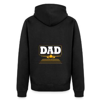 Pilot Airplane - Unisex Premium Organic Zip Hoodie - black - Back - Nico (187cm)
