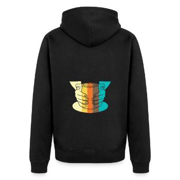 Töpferei - Unisex Premium Bio Zip Hoodie - Schwarz - Hinten - Nico (187cm)