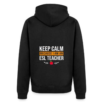 Englischlehrerin Englisch Lehrer - Unisex Premium Bio Zip Hoodie - Schwarz - Hinten - Nico (187cm)