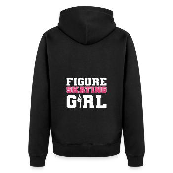 Schlittschuh Schlittschuhlaufen Eislauf - Unisex Premium Bio Zip Hoodie - Schwarz - Hinten - Nico (187cm)