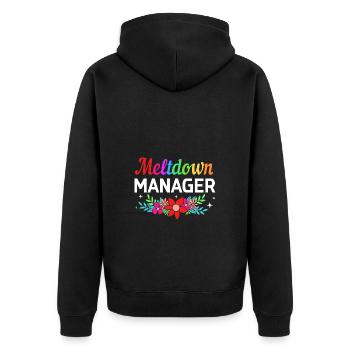 Kindertagesstätte Erziehung Erzieher Erzieherin - Unisex Premium Bio Zip Hoodie - Schwarz - Hinten - Nico (187cm)