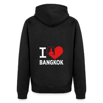 Thaïlande Bangkok - Veste à capuche bio Premium Unisexe - noir - Dos - Nico (187cm)