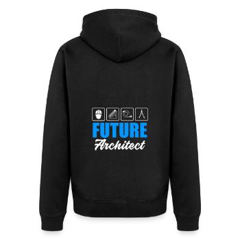 architecture - Unisex Premium Organic Zip Hoodie - black - Back - Nico (187cm)